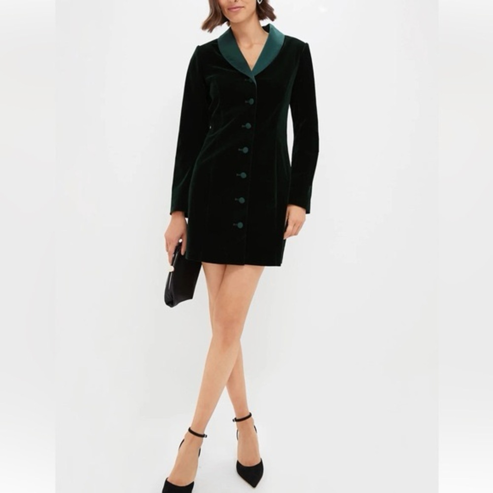Tuckernuck. Pomander Place. Green Velvet Stacie Dress. Size 0.